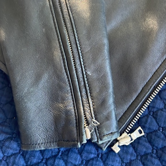 Black Leather Motorcycle Jacket from Gap - Picture 3 of 14